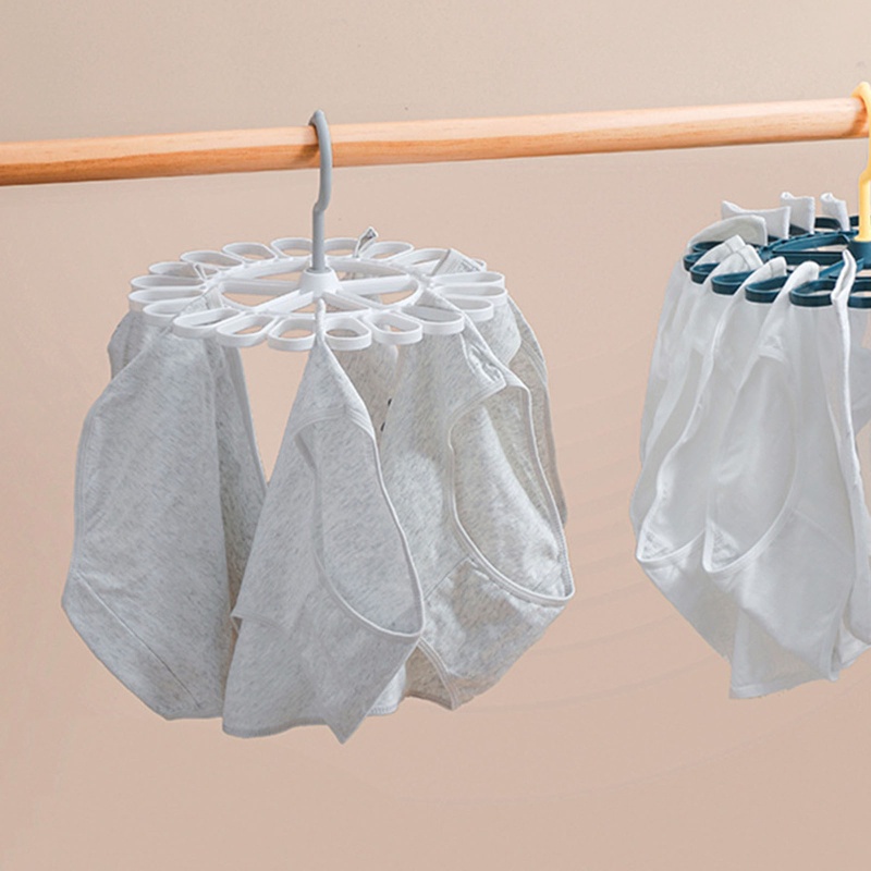 Set 2 Móc Tròn 20 Kẹp Phơi Đồ Lót Tiện Dụng