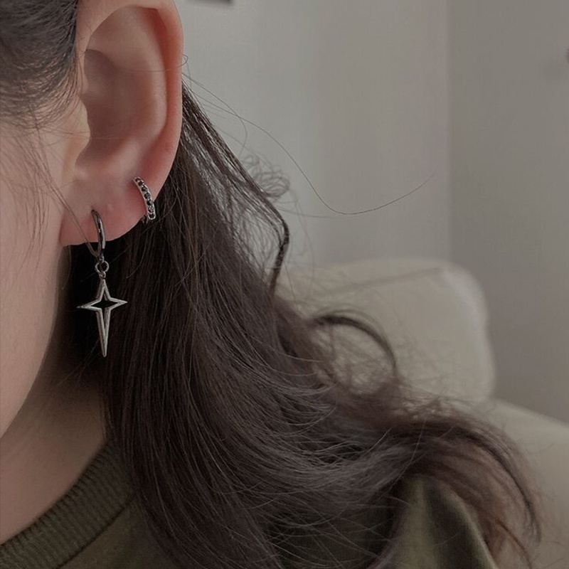 Bông tai hình ngôi sao bằng thép không gỉ phong cách cổ điển không phai màu