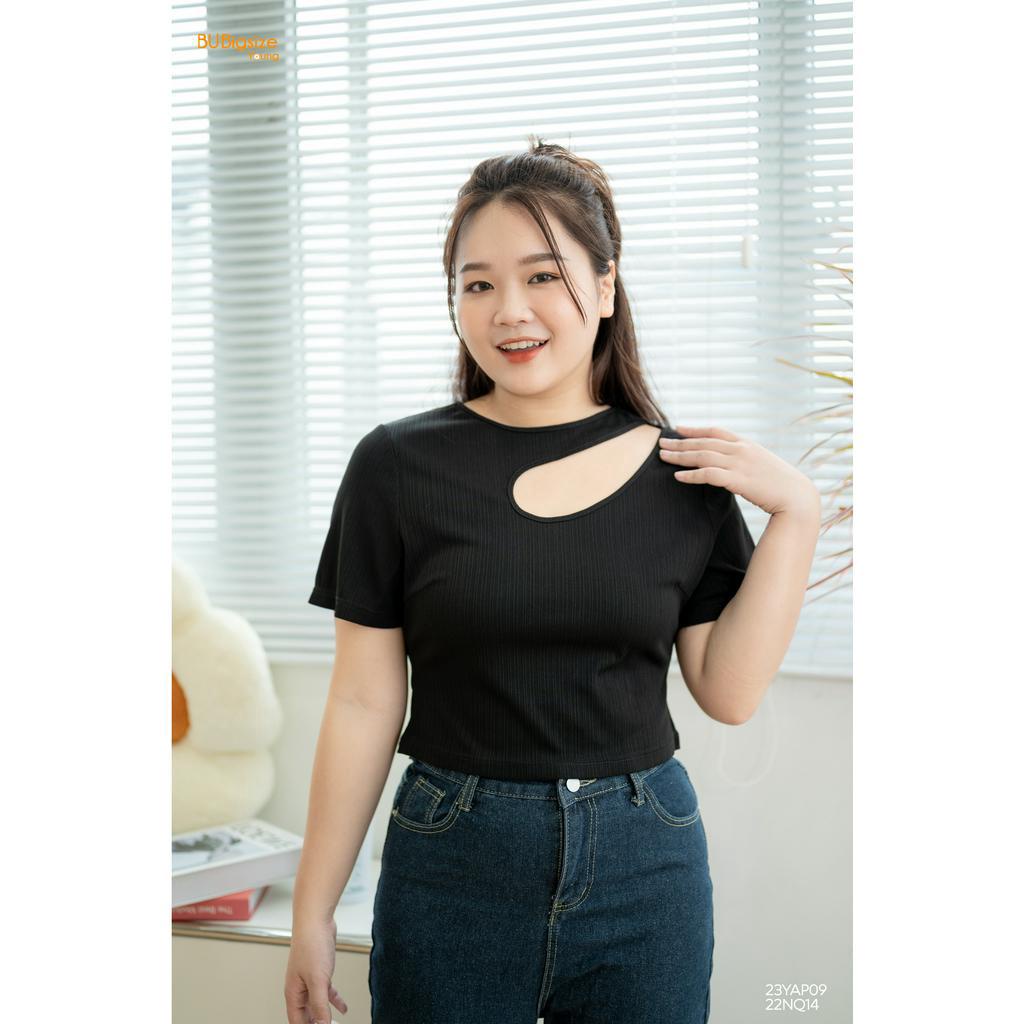 Áo croptop khoét vai 1 bên BIGSIZE (55kg đến 95kg) - 23YAP09 - [BU Bigsize Young]