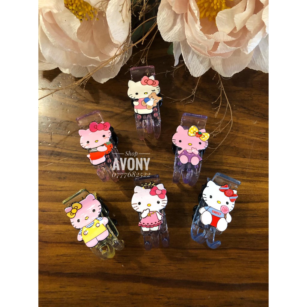 Bấu tóc càng cua - Cặp tóc thân trong gắn icon mèo kitty
