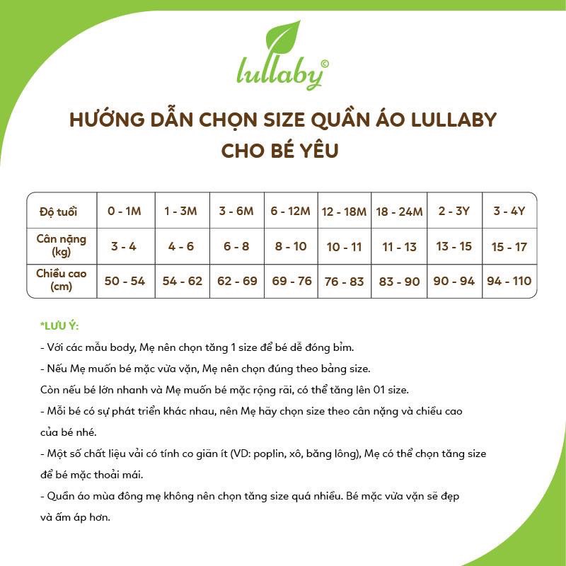 LULLABY Áo cài chéo tay dài Bé trai/Bé gái NH0111 Giao màu ngẫu nhiên