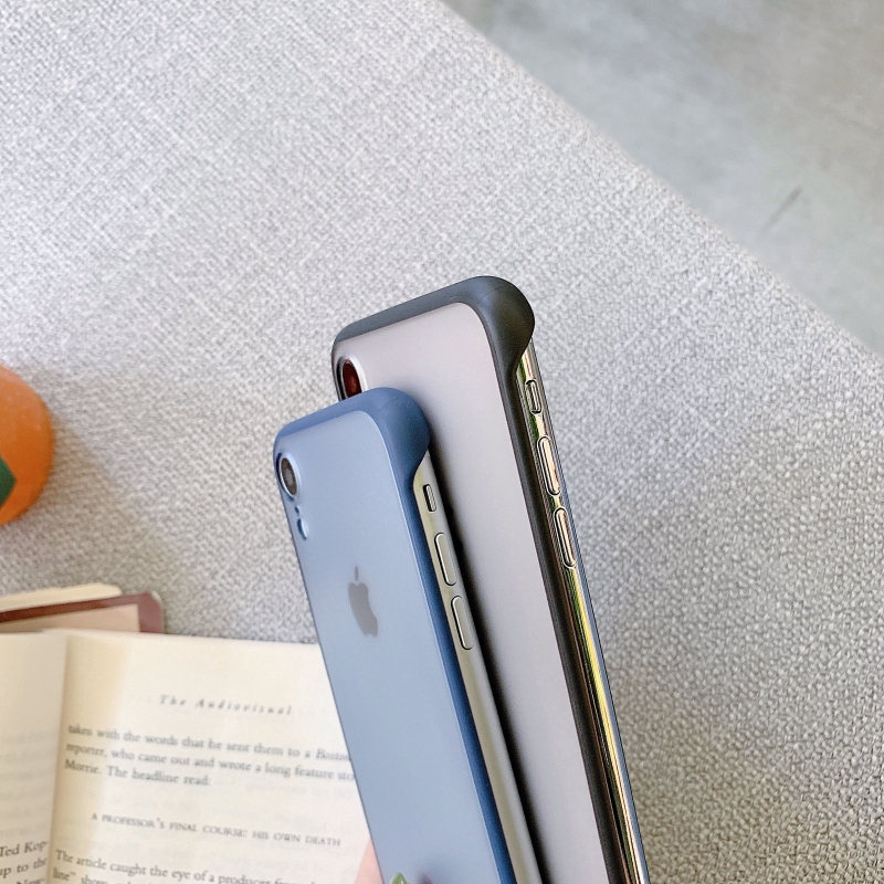 Ốp điện thoại nhám siêu mỏng không khung+vòng nhẫn cho for iphone 6s 7 8 Plus XR XS MAX