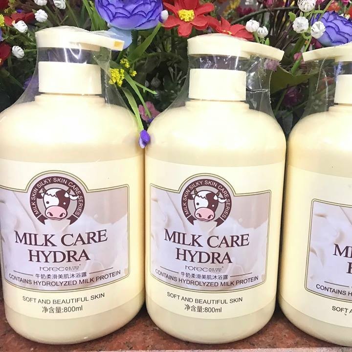 SỮA TẮM 800ML MILK CARE HYDRA CON BÒ  ROREC