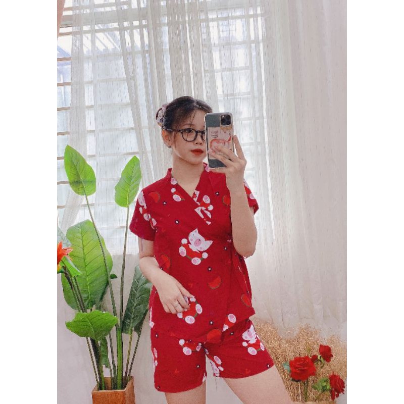 bộ đùi pijama cột dây