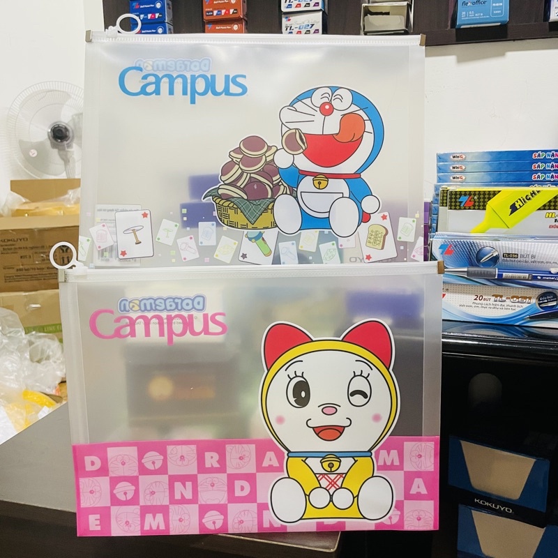 Túi Đựng Tài Liệu Campus - Màu Xanh ( có nhiều hình Doraemon , doremi...)
