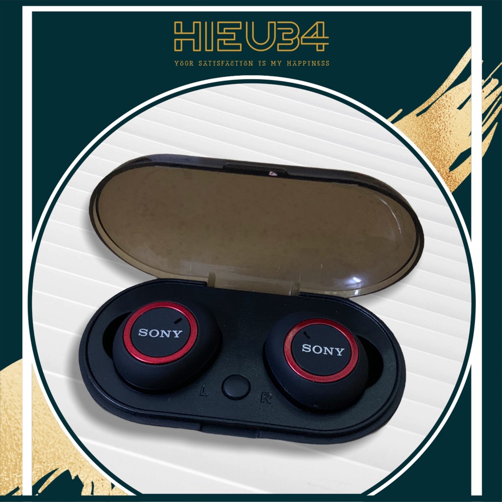 Tai Nghe Bluetooth 🌹FREE SHIP🌹 SONY SPORT TWS - D76 Màu Black Red - Âm Bass Treble Rõ Ràng