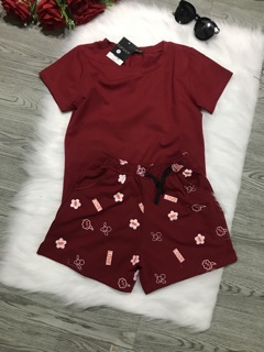 Bộ mặc nhà nữ quần đùi tim