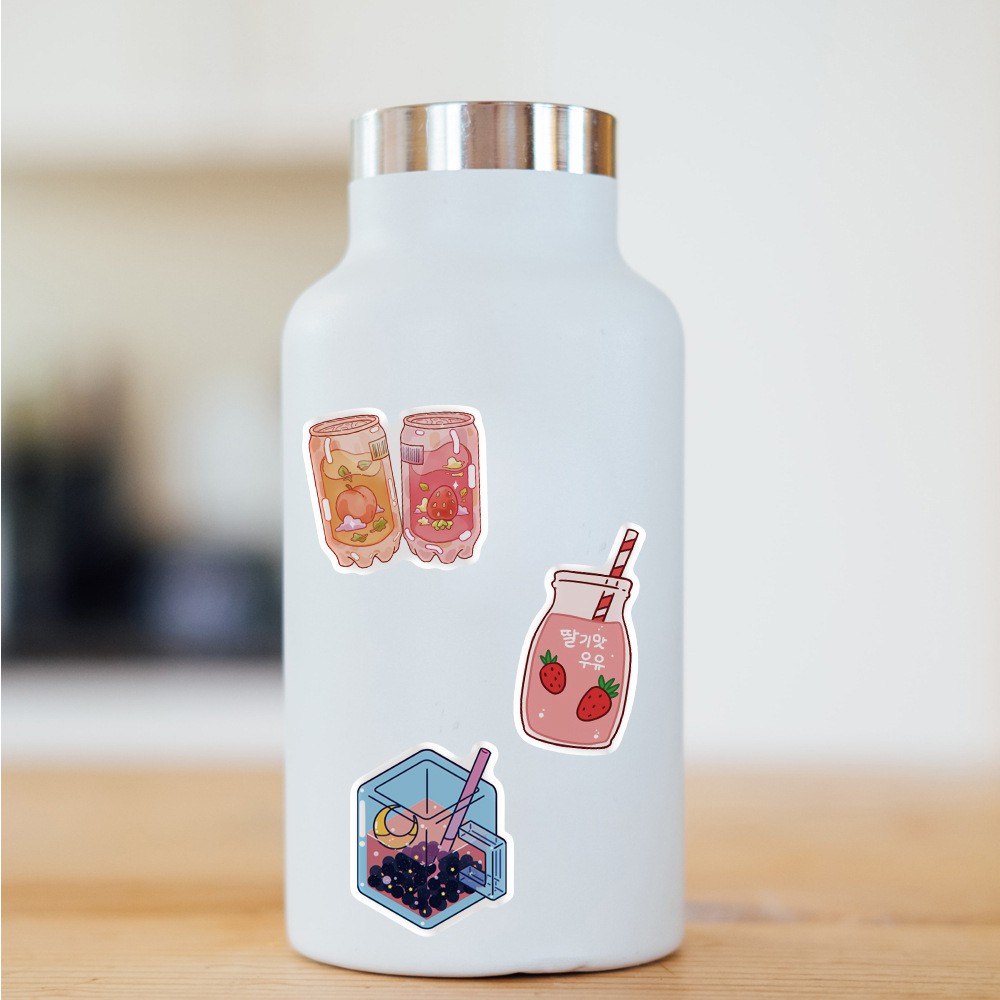 Set 50 Tấm Sticker Dán Trà Sữa Dán Nón BH, Máy Tính Xe Máy...