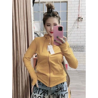 Áo khoác thun gân to tay dài có mũ chùm - chất thun gân mịn đẹp VIENS STORE