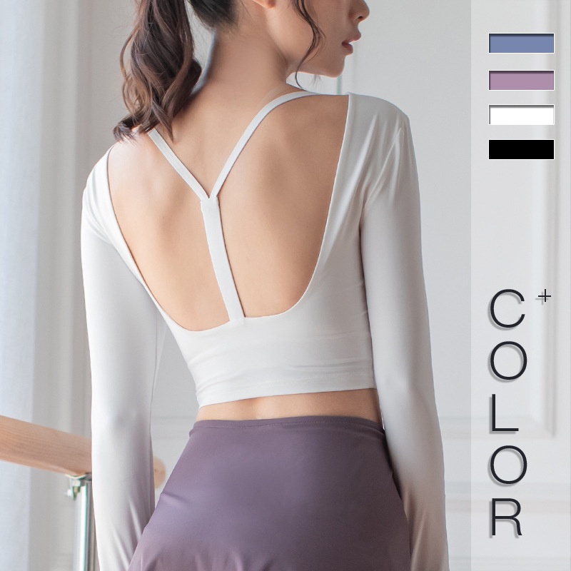 Alaba Áo Sweatshirt Tay Dài Tập Yoga Thiết Kế Khoét Rỗng Thoáng Khí Có Đệm Ngực Và Dây Đeo Cổ Phong Cách