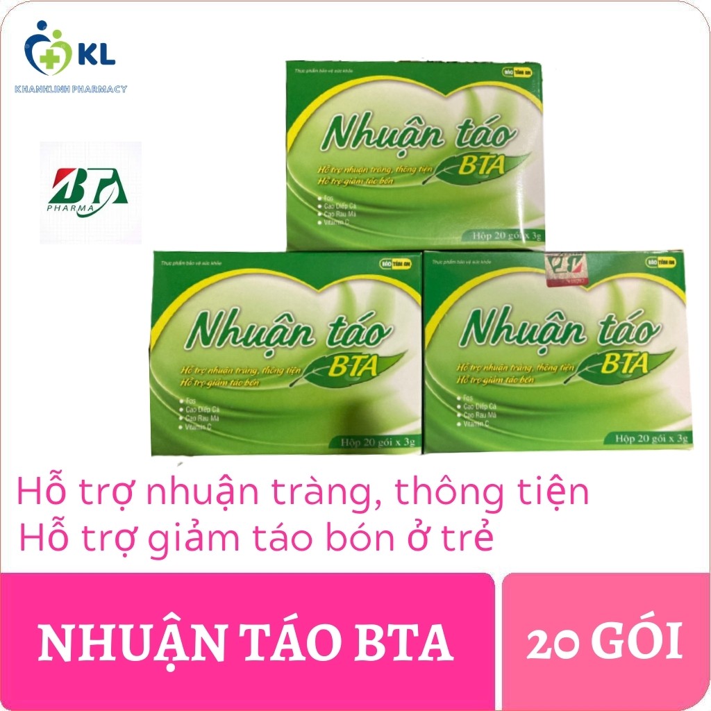 Nhuận Táo BTA- Hỗ trợ nhuận tràng, giảm táo bón ở trẻ hộp 20 gói