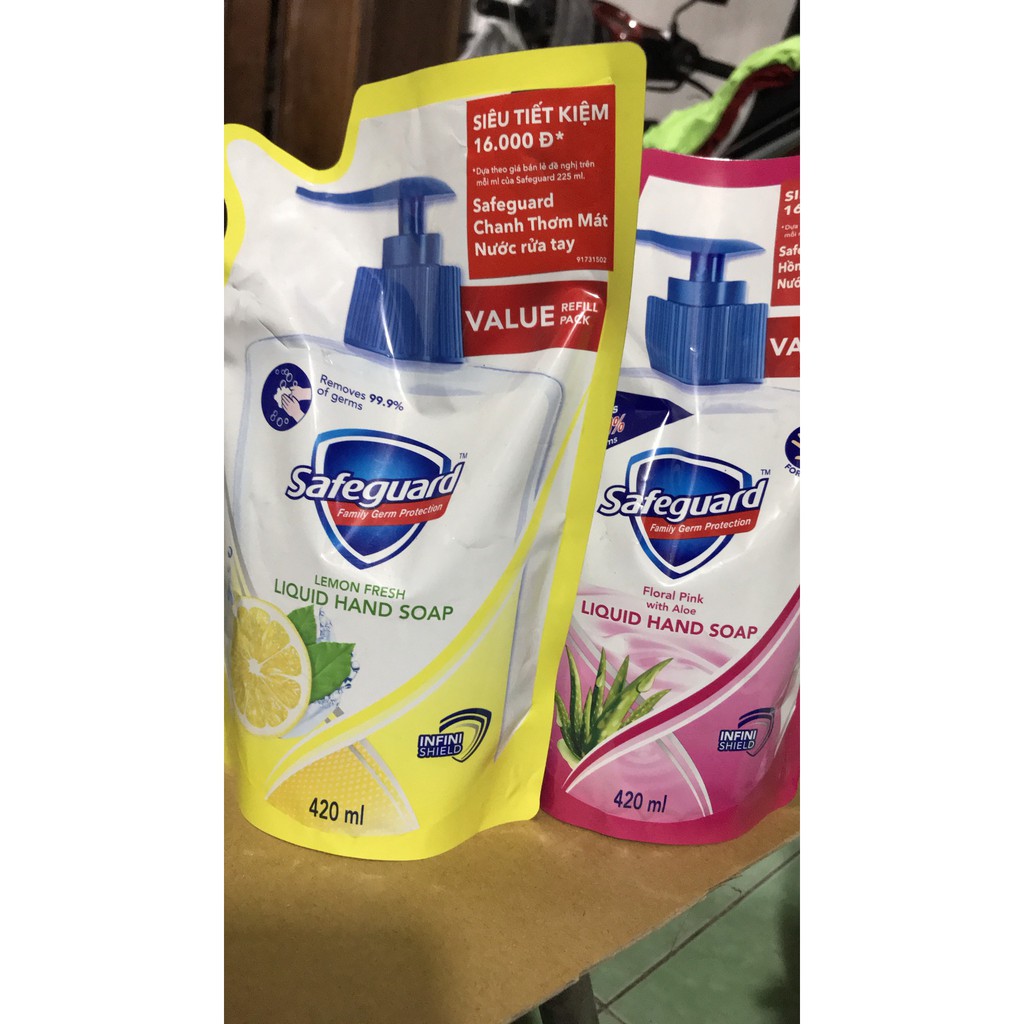 xà bông rửa tay Safeguard túi 420ml