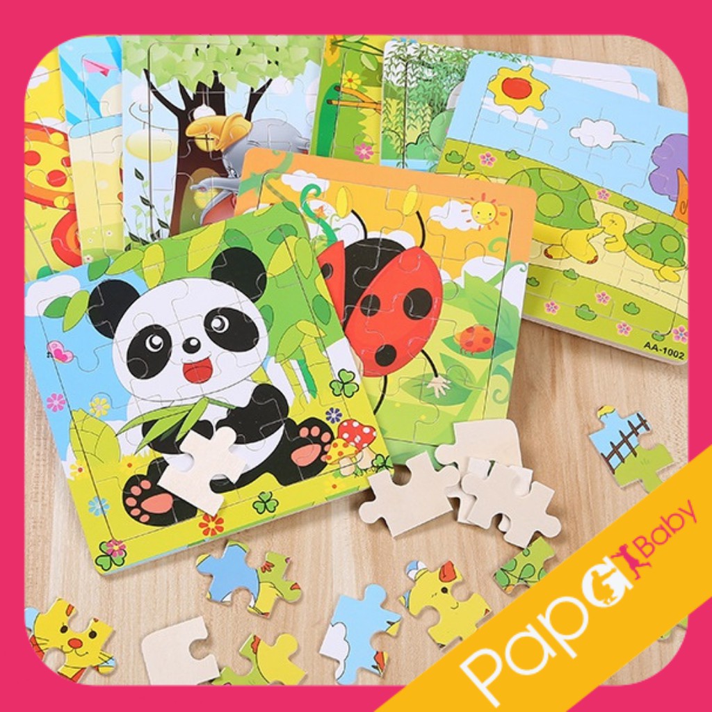 Đồ chơi tranh ghép hình 16 miếng gỗ puzzle, ghép hình, đồ chơi xếp hình