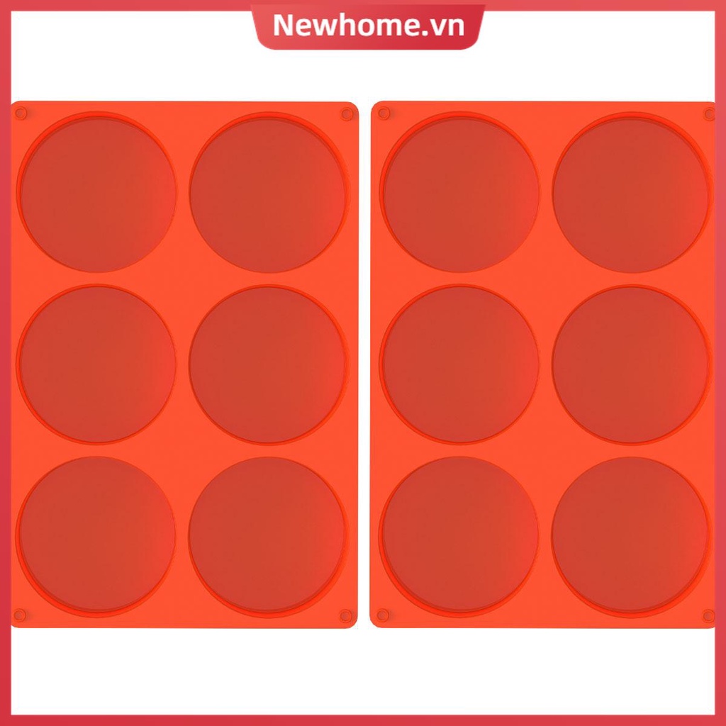 2 Khuôn Nướng Bánh 6 Ngăn Bằng silicone Chống Dính Kích Thước Lớn Có Thể Tái Sử Dụng Cho Nhà Bếp shoptkc1954