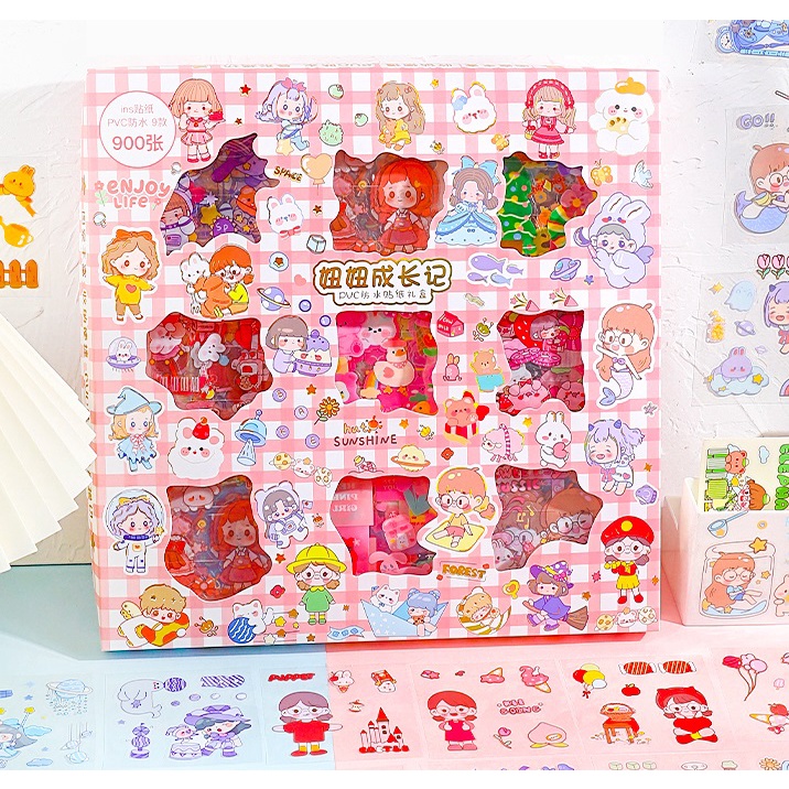 🌸Set 900 tấm sticker nhãn dán trang trí màu sắc dễ thương🌸