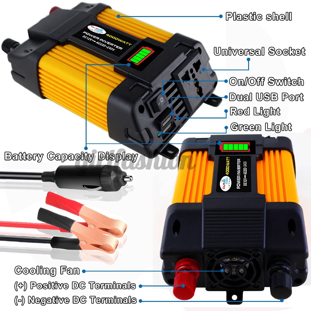 Bộ Chuyển Đổi Năng Lượng Mặt Trời 4000w 12v Sang 110 / 220v Ac