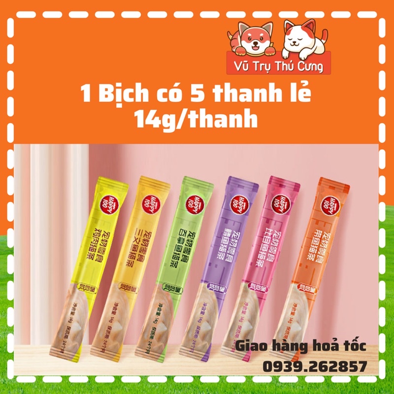 Súp Thưởng Wanpy Happy 100 Cho Mèo (Gói 5 tuýp)
