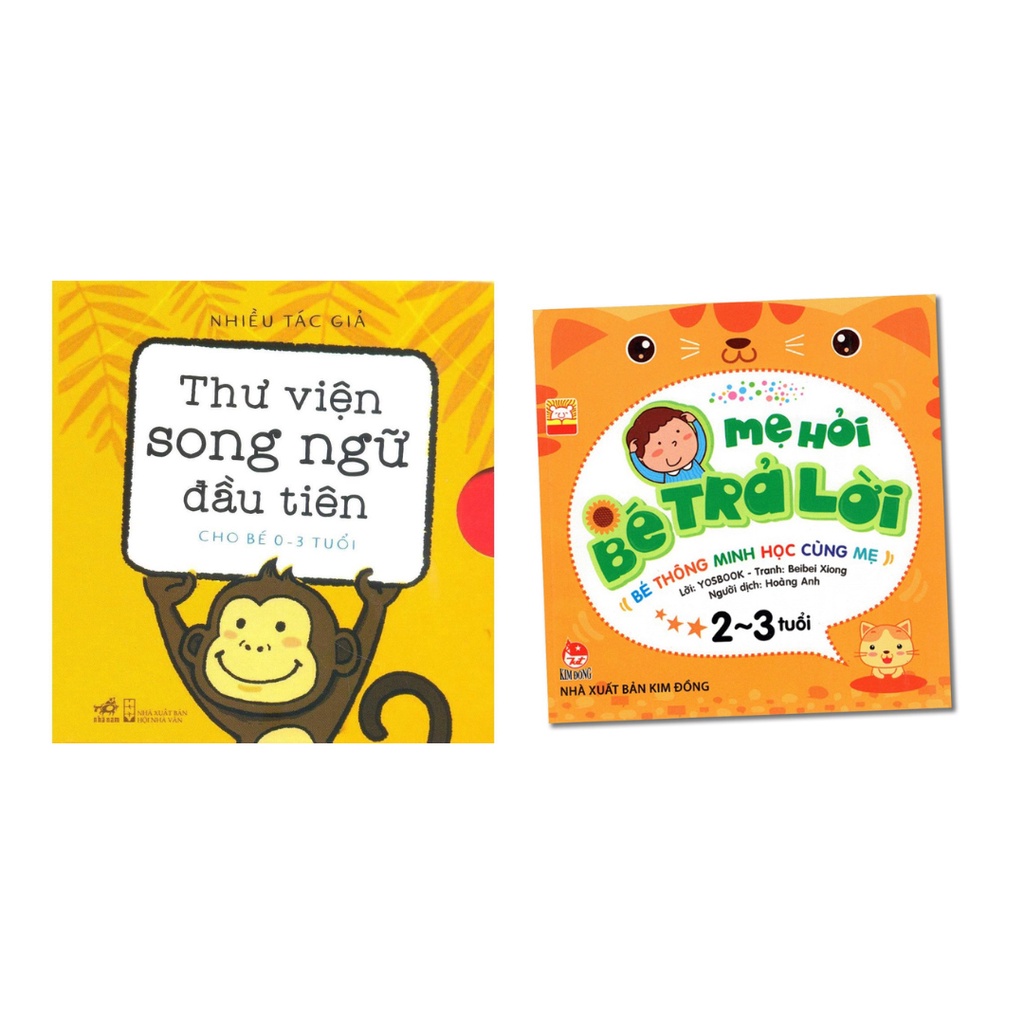Sách Combo : Thư Viện Song Ngữ Đầu Tiên + Mẹ hỏi bé trả lời 2-3 tuổi