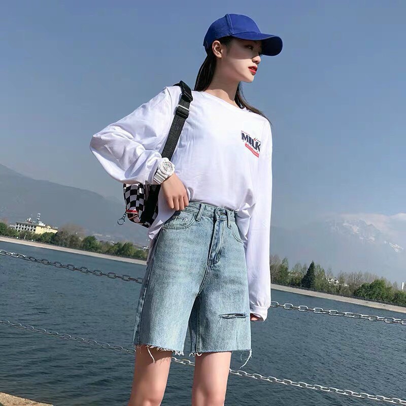 QUẦN JEANS LỬNG RÁCH PHẢI CỰC CÁ TÍNH CHO BẠN NỮ VÀO MÙA HÈ-giadungsieure
