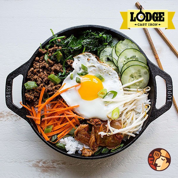 Chảo gang Lodge kiểu Wok Mini 23cm chống dính tự nhiên, dùng được cho mọi loại bếp và lò nướng