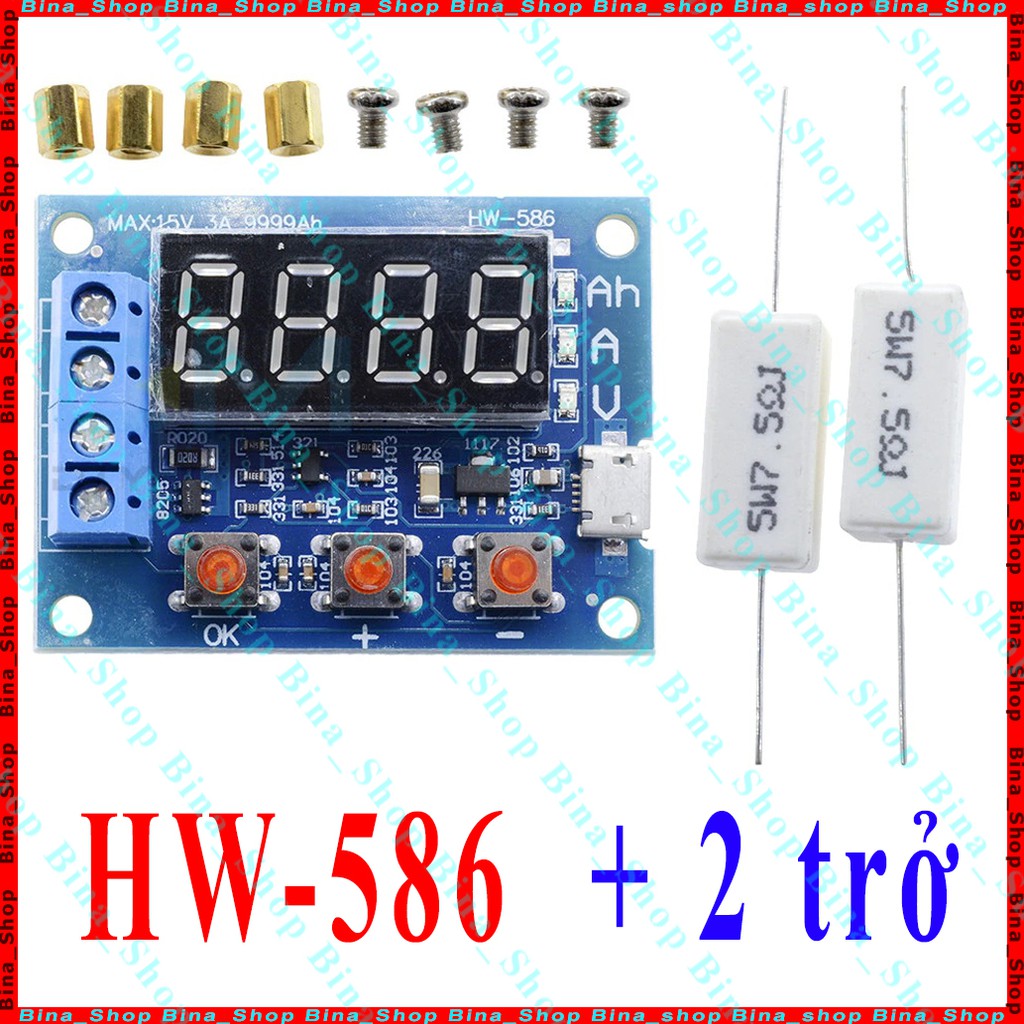 Mạch test ZB2L3 / HW-586 test dung lượng pin Lithium Li-ion 18650