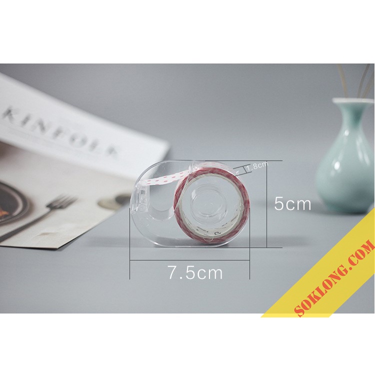 Dụng cụ cắt washi tape trong suốt kèm lưỡi dao trong suốt cỡ nhỏ C03 VPPTUEMINH