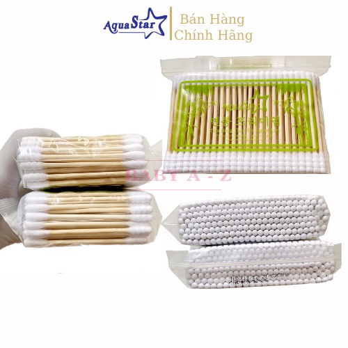 Tăm Bông Cây Trúc Bịch Aquastar Bịch 200 Que Trúc Người Lớn