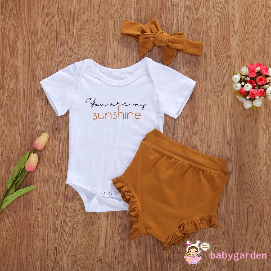 Baby Girl Fashion Short Sleeve Romper Set