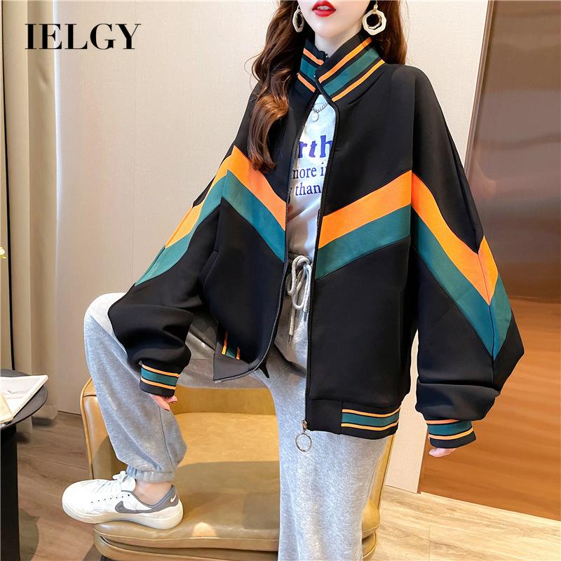 IELGY    Áo Khoác Mỏng Tay Dài Dáng Rộng Màu Sắc Dễ Phối Đồ Phong Cách Hàn Quốc Cho Nữ