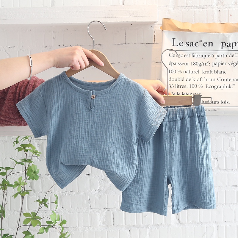 Bộ Trang Phục 2 Món Gồm Áo Thun cotton Tay Ngắn Và Quần short Thời Trang Cho Bé Trai 0-5 Tuổi