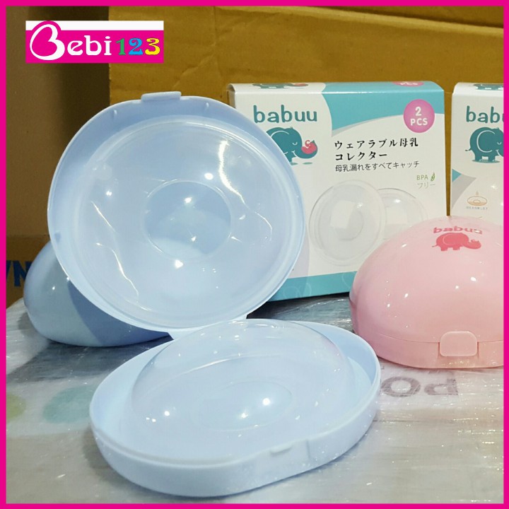 Hộp 2 dụng cụ Babuu Nhật Bản hứng sữa tiện lợi cho mẹ