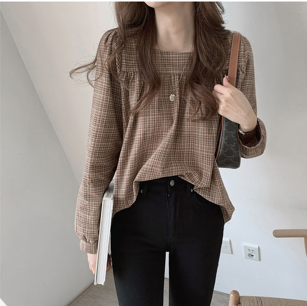 Áo nữ cổ vuông dài tay ngọt ngào xinh xắn cho nữ 38276