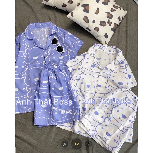 PIJAMA GẤU XANH TRẮNG 🦋 Bộ Mặc Nhà/ Bộ Ngủ Nam Nữ Hot 🦋