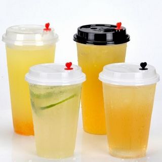 LY NHỰA TRÀ SỮA LOẠI DÀY CỨNG NÚT TIM 500ML, 700ML