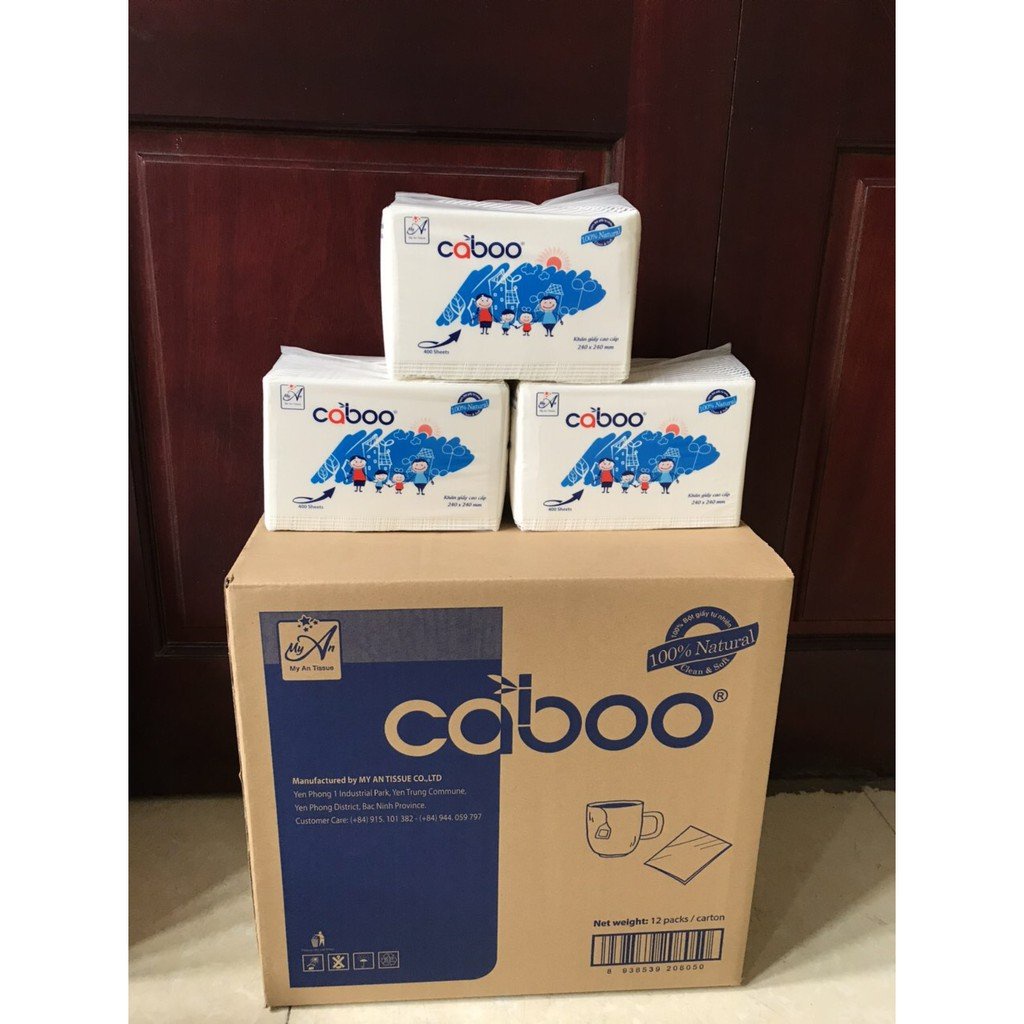 Gói giấy ăn cao cấp Caboo Nakin 400 tờ 1 gói