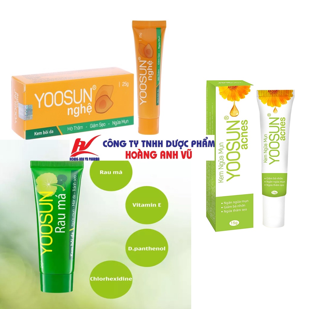 YOOSUN RAU MÁ, YOOSUN ACNES &amp; YOOSUN NGHỆ-CÁC LOẠI KEM 100% TỪ THIÊN NHIÊN