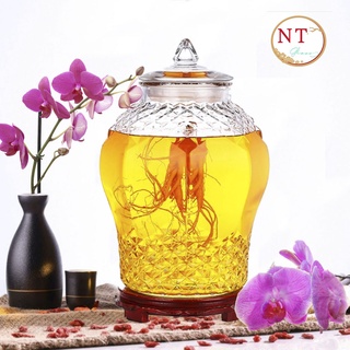 Bình Ngâm Rượu Thủy Tinh Họa Tiết Kim Cương 6 LÍT ( không vòi )