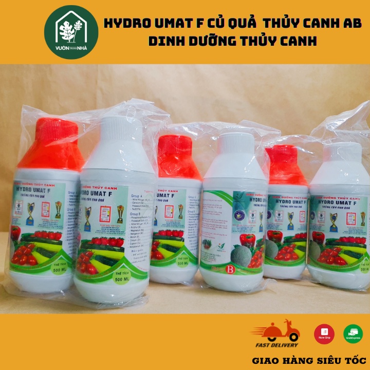 Dung dịch thủy canh trồng cây ăn quả Hydro Umat F - Bộ 2 Chại dung dịch thủy canh tiện lợi