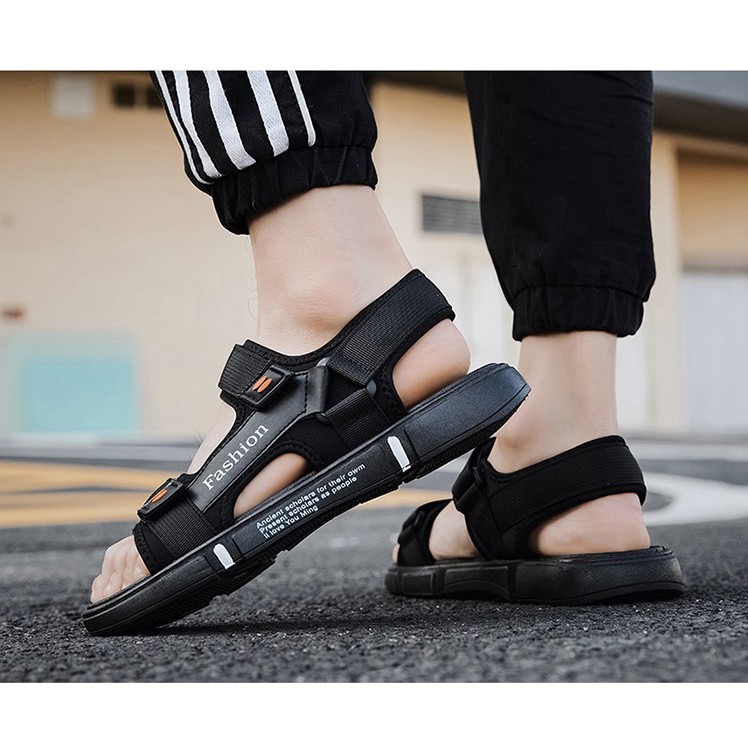 Dép sandal nam (xăng-đan) học sinh thời trang Hàn Quốc 2 quai FASHION đế chữ cực bền đế cao su chống trơn trượt TGG-20