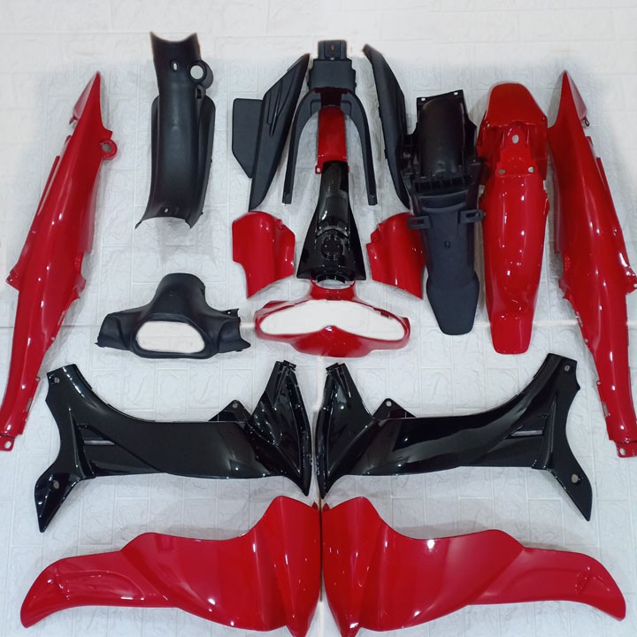 Bộ dàn áo xe Jupiter V màu Đỏ - phanh CƠ, nhựa ABS nguyên sinh cáo cấp