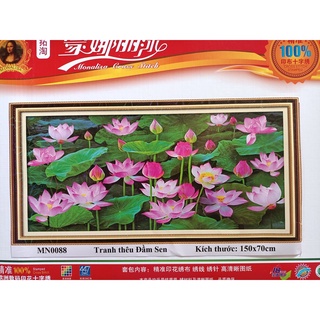 Tranh thêu chữ thập đầm sen mn0088-150x70cm