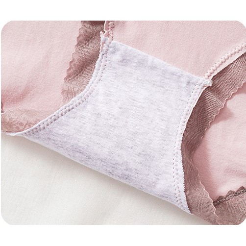 (Chọn màu, che tên) Quần lót nữ cạp cao cotton cao cấp viền ren thoáng khí | BigBuy360 - bigbuy360.vn