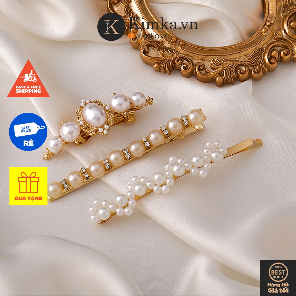 (0391) Cặp Tóc Mái Đính Ngọc Đá Phong Cách Cổ Điển