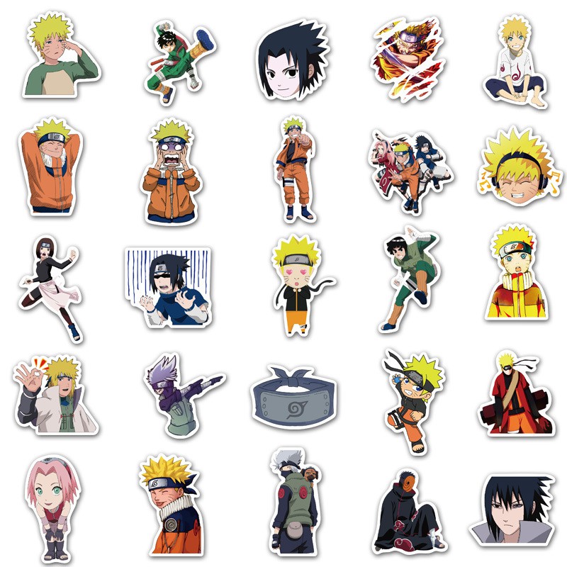 Hình dán Naruto, sticker Naruto PVC chống thấm nước, độ bền cao, trang trí laptop, mũ bảo hiểm, bàn làm việc...