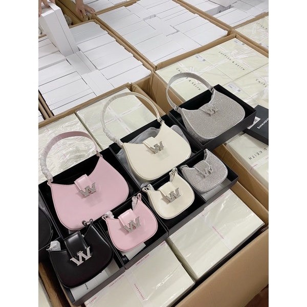 Túi cặp nách chữ W mã mới size 22cm kèm dây đeo chéo cực xinh