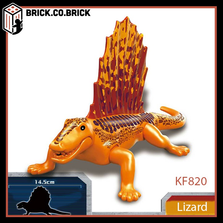KF820 - Đồ chơi lắp ráp sáng tạo - Mô hình Khủng long Minifig và Non lego Moc-Dinosaurs Jurassic Park- Khủng long cam.