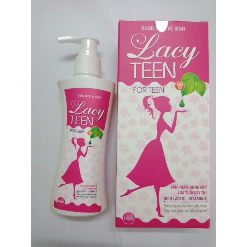 DUNG DỊCH VỆ SINH CHO TUỔI DẬY THÌ LACY TEEN - Chiết xuất tự nhiên, không chứa xà phòng (Lọ 150ml)