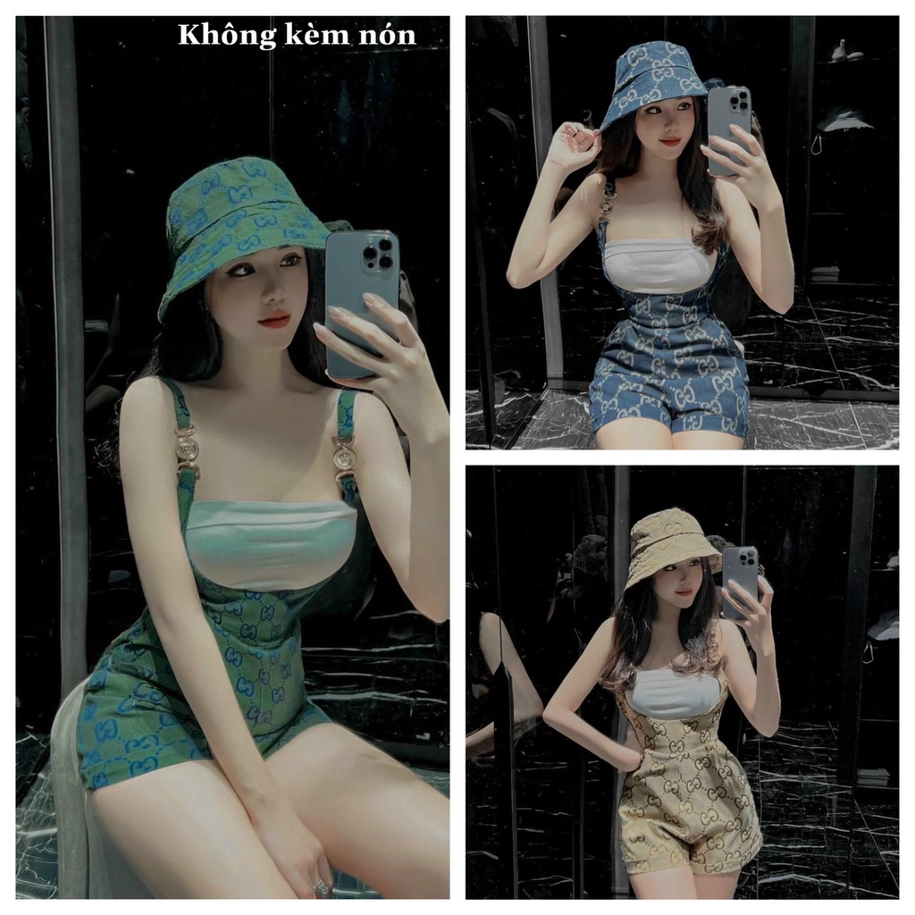 Sét áo ống phối yếm quần dễ thương (không kèm nón)