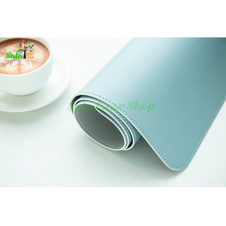 Thảm da Deskpad - Tấm lót bàn làm việc mai viền da PU 2 mặt | sala gear shop