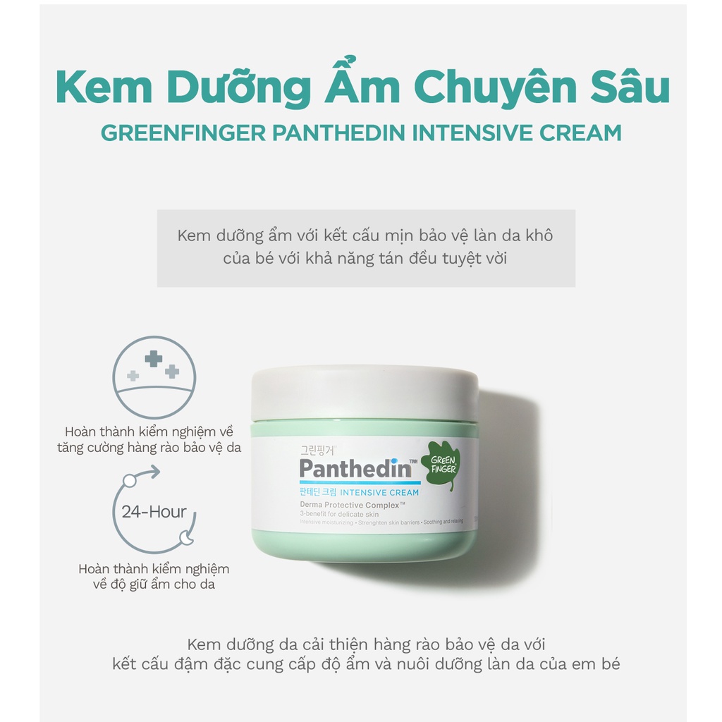 Combo 3 món: Tắm Gội Toàn Thân, Sữa Dưỡng Thể và Kem Dưỡng Thể cho bé Greenfinger Panthedin Top To Toe + Lotion + Cream